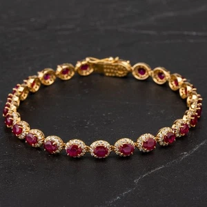 Brazalete de rubí de 7 pulgadas de oro amarillo de 18 quilates de segunda mano 4128023 - Imagen 1 de 1