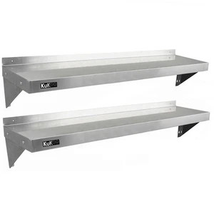 Commercial Kitchen x 2 Stainless Steel Shelves Wall Shelf 1400mm Catering Metal - Picture 1 of 6