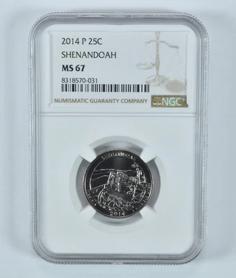 2014-P Washington Quarter Shenandoah America The Beautiful MS67 NGC *0556 - Image 1 of 4