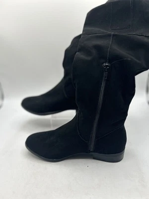 Knee High Boot by Style & Co Kelimae Women's Sz 5.5 Black Suede Side Zip - Image 1 of 4