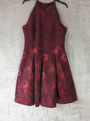 White House Black Market Halter 连衣裙 8 Whimsigoth Dark 浪漫情人节 — 第 1/4 张图片