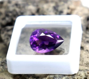 Certified Purple Tanzanite Loose Gemstone 6ct Pear Cut Natural Tanzanite AAA - Picture 1 of 10