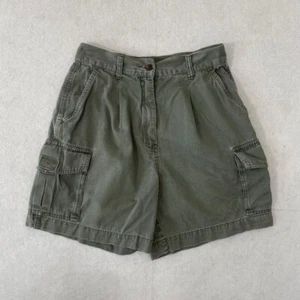 VINTAGE Abercrombie & Fitch Shorts Womens 8 Green Cargo Pockets Utility Hiking - Picture 1 of 8