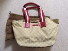 Gucci GG Classic Handbag with Red Leather Trim VGC