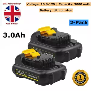2pc 10.8V 12V 3.0Ah Battery for Dewalt DCB120 DCB121 DCB123 DCB125 DCB127 DCF815 - Picture 1 of 8