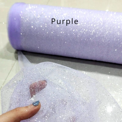 Sheer Mesh Fabric Gauze Cloth Glitter Sequin Tulle for Wedding Dress Veil DIY - Image 1 of 4