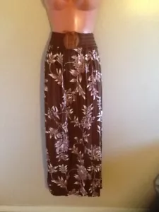 Women's Plus Size Strech Belted Pleated Floral Full Maxi Long Skirt 1X 2X 3X - Picture 1 of 4