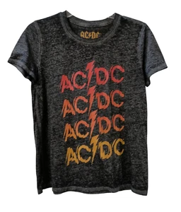 Lucky Brand AC DC Voltage Tshirt Womens Medium Graphic Black Heather Tee NWOT - Picture 1 of 6