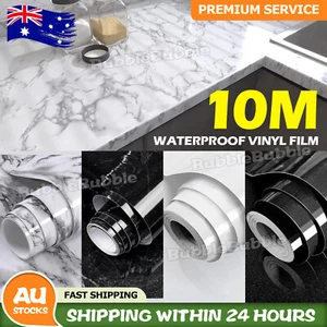 10M White Black Vinyl Self Adhesive Wallpaper Roll Kitchen Contact Paper Film AU - Picture 1 of 15