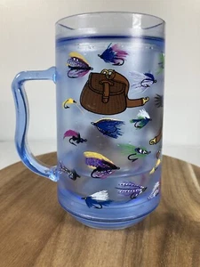 Big Chill Fliegenfischen Köder doppelwandiger Griff blau Gefrierschrank Bierkrug 16oz - Bild 1 von 5