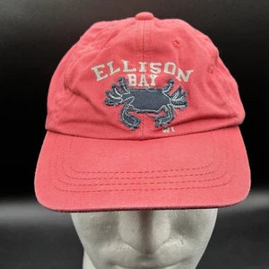 Ellison Bay WI Baseball Hat Lands End Faded Red Youth XS/S Strapback Used Cotton - Picture 1 of 9