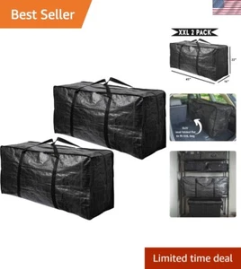 Sturdy Extra Large Storage Bags with Wrap Around Handles - 2 Pack Zippered Totes - Picture 1 of 9