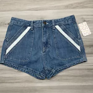 Pantalones cortos de mezclilla Free People para mujer talla 28 azul Lewis nuevos con etiquetas - Imagen 1 de 9