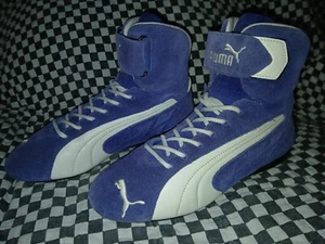 Vintage Rare Puma Hi Blue / White Repli Race Cat Suede Shoe U.S. 9 42 eur. - Bild 1 von 6