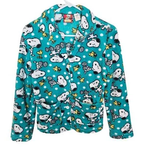 Peanuts by Schulz Pajama Set Women S Green Snoopy Pajama Set Fleece Pajama Set - Picture 1 of 13