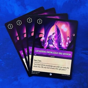 4x Gathering Knowledge And Wisdom PLAYSET Lorcana Disney 62 5 Shimmering Skies - Picture 1 of 3