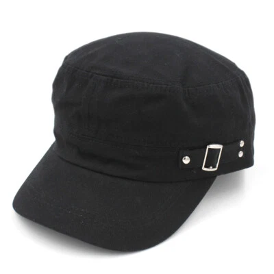 Men Women Solid Cotton Army Military Patrol Cap Cadet Hat Baseball Driving Hat  - Image 1 of 4