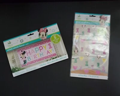 Minnie Mouse 1st Birthday Party String 6 Pcs Disney 7 Ft + 5 Ft Banner SET - Image 1 of 4