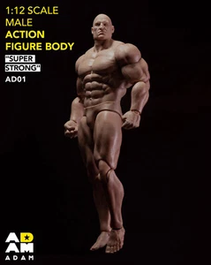 MUFF TOYS ADAM 1/12 Male Strong Muscle Joint 6'' Comic Action Figure Body w/Head - Picture 1 of 11