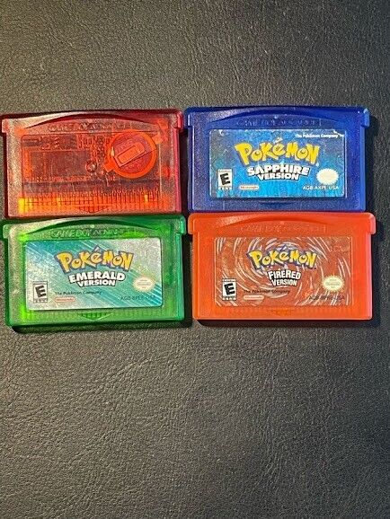 GBA-Pokemon Series 32-bit Video Game Cartucho, Inglês 5 Classic Emerald,  FireRed, LeafGreen, Rubi, Sapphire, Nintendo, Versão dos EUA