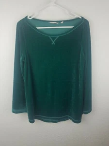 Soft Surroundings Velvet Tunic Bell Sleeve Top Womens SZS Green Casual Wear A28 - Picture 1 of 3