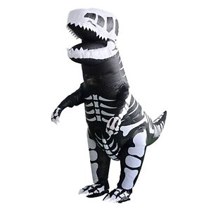 Party Hoot Inflatable Skeleton T-Rex Dinosaur Costume Unisex Halloween