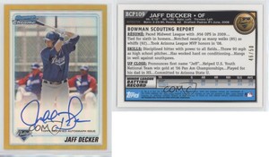 2010 Bowman Chrome Prospects Gold Refractor Auto /50 Jaff Decker #BCP109 Auto