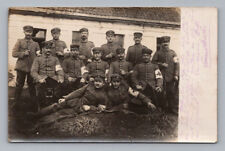 Antique WW1 GERMAN Real Photo RPPC Postcard UNIFORM Group DOCTOR MEDIC Soldiers