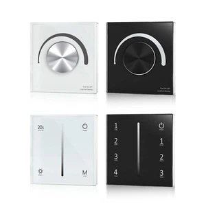 0/1-10V LED Dimmer Schalter 1-4 Zonen Wandmontage Drehbar/Touch Glas Panel Steuerung - Bild 1 von 17
