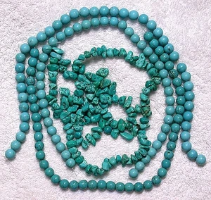 Telaraña Azul Magnesita Turquesa 5 Hilos Redondos Pepita Cuentas 9.5 Onzas MB141 - Imagen 1 de 3