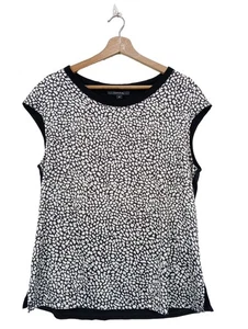 COMMA Camicetta a maniche corte Donna Camicetta a blusa Taglia IT 44 nero-bianco - Foto 1 di 5