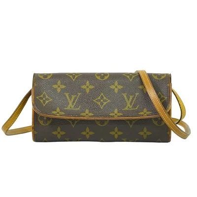 Louis Vuitton Pochette Twin PM M51854 Monogram Canvas Crossbody Bag Brown - Image 1 of 4