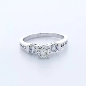 14K Gold 3-Stone Engagement Ring Classic 1.83 CT Round Lab-Grown Diamond H VS2 - Picture 1 of 8
