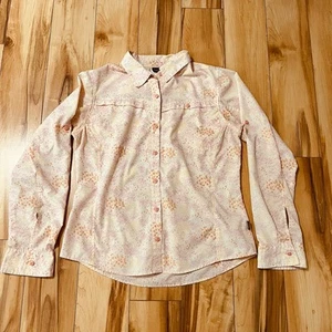 Camisa de campamento Patagonia para mujer talla 12 botones delanteros melocotón floral mezcla de algodón/poliéster - Imagen 1 de 7