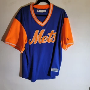 Maglia Majestic Coolbase New York Mets MLB Uomo 2XL Blu - Foto 1 di 13