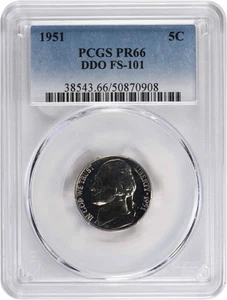 1951 Jefferson Nickel DDO FS-101 PR66 PCGS - Picture 1 of 2