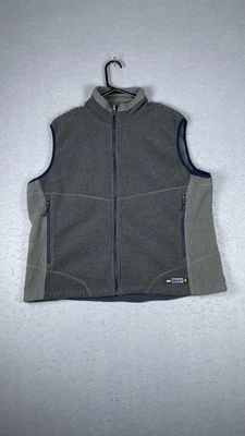 Chaleco REI Polartec Mujer XL Gris Vellón Cremallera Completa Bolsillos Personal Logo Bordado Foto 1 de 4