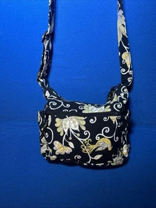 Vera Bradley Umhängetasche schwarz-weiß und gelb Pfauen - Bild 1 von 7
