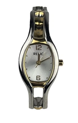 Reloj Reliquia Mujer Plata Oro Dos Tonos Pulsera Rectángulo Nuevo Batería Funcionando Foto 1 de 4