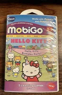 VTech MobiGO Hello Kitty Hello Kitty Birthday Party Cartridge Learning Game NEW - Image 1 of 3