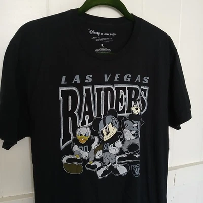 Disney × Raiders × Junk Food T-Shirt Mickey Mouse NFL Football Men's Large Vegas Foto 1 de 4