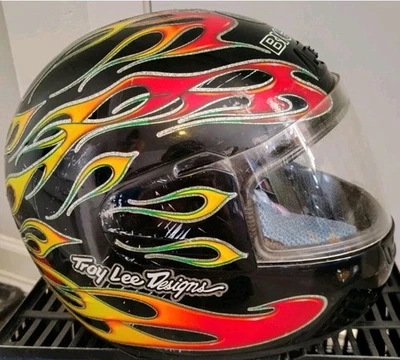 Casco de carreras de motocicletas BIEFFE diseño Troy Lee cara completa, desgaste, como está Foto 1 de 4