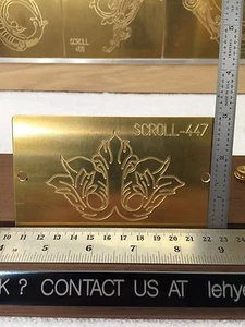 #447 MEDIUM VINTAGE MASTER SCROLL/FLOURISH TEMPLATE FOR NEW HERMES ENGRAVER - Picture 1 of 9