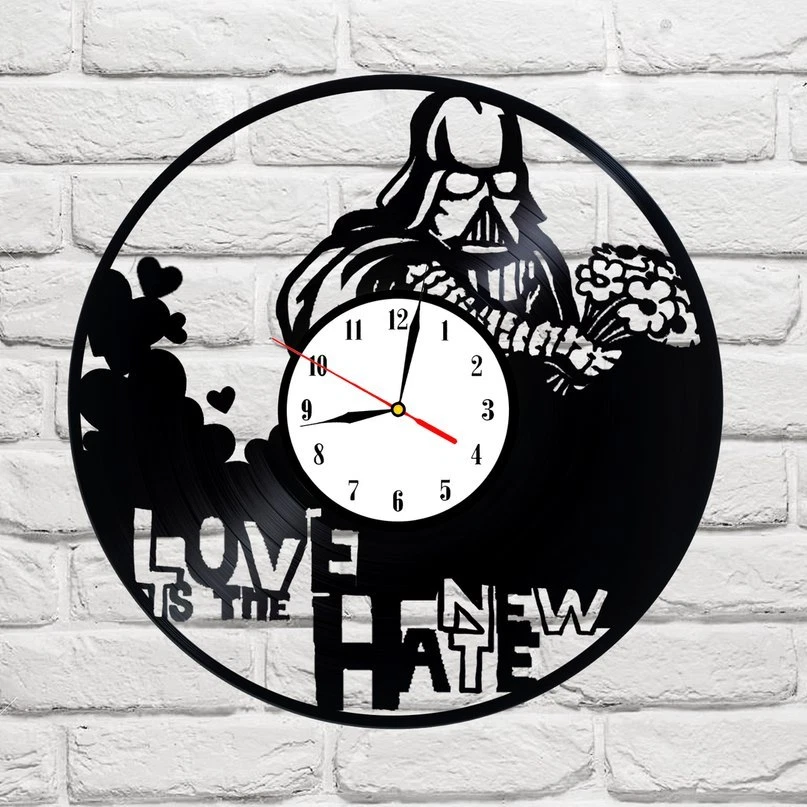 Darth Vader Star Wars Love design vinyl record clock home decor art gift bedroom - Image 1 of 1