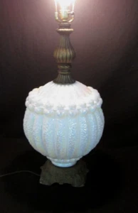 Vtg. Pearl White PHOENIX Mid Century-Hollywood Regency 3-way Table Lamp UNIQUE! - Picture 1 of 16