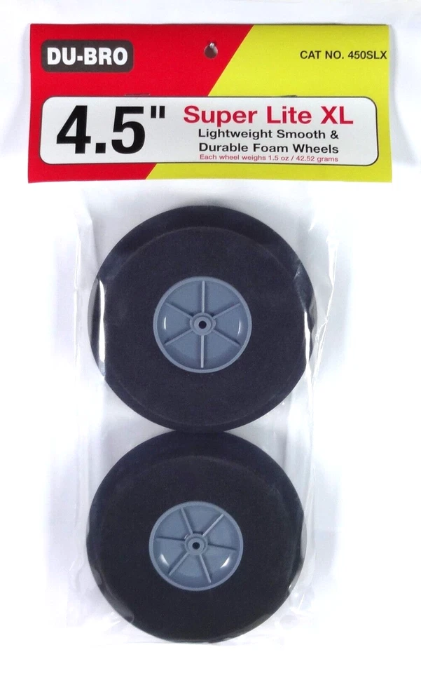 DU-BRO 4.5" SUPER LITE XL SMOOTH FOAM WHEELS ( PACKAGE OF 2 )( CAT. # 450SLX ) - Image 1 of 1