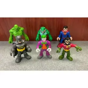 Playskool Super Friends 8 Figure Set Croc Swamp Thing Batman Joker Robin - Picture 1 of 9