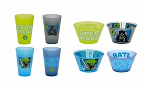 Star Wars Episode VII 8 pc Melamine Cup and Bowl Snack Set Green and Blue - Picture 1 of 1