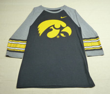 Women Ladies Nike IOWA HAWKEYES Athletic Cut 3/4 Sleeve Raglan T-Shirt Tee SMALL