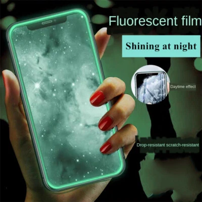 For iPhone 16 Pro Max 15 14 13 12 11 X XR 7 8 Luminous Tempered Glass Film Cover - Image 1 of 4